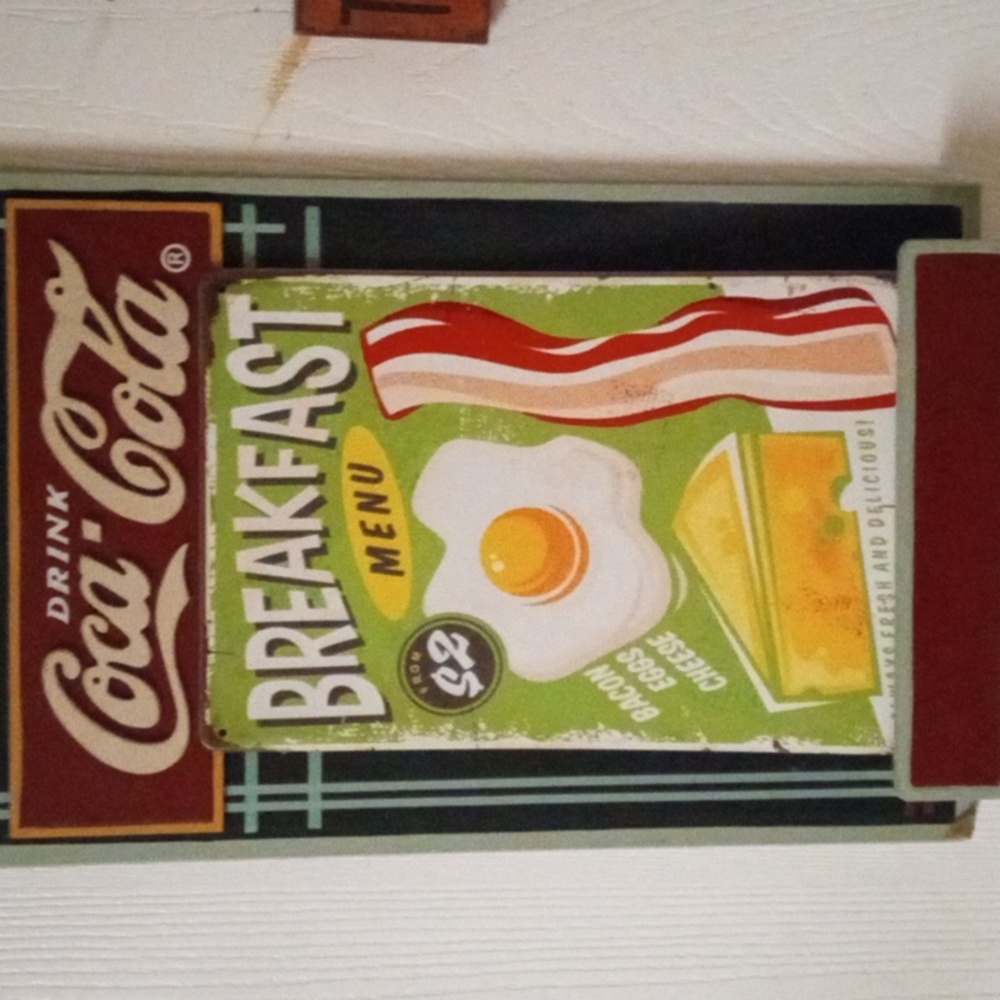 Coca cola breakfast menu chalk board too very cute and unique ❤️